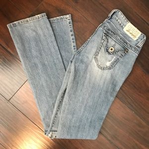 Guess Los Angeles destroyed straight leg jeans